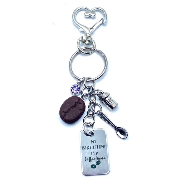 My Birthstone Is Coffee Bean Keychain Bag Charm - Picture 6 of 8